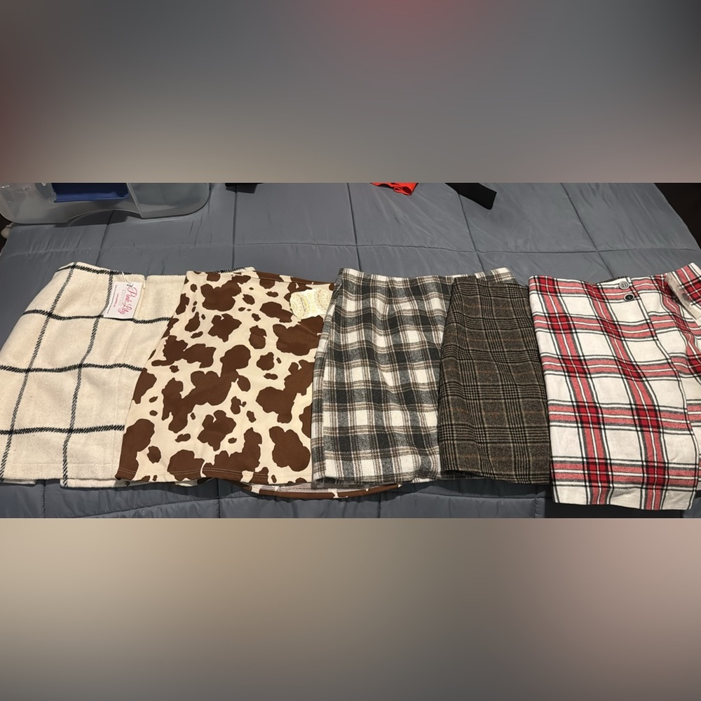 5 Skirts, pink Lily, altered state and  Francesca’s